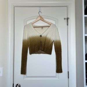 Urban Outfitters Fuzzy Cropped Ombré Cardigan M